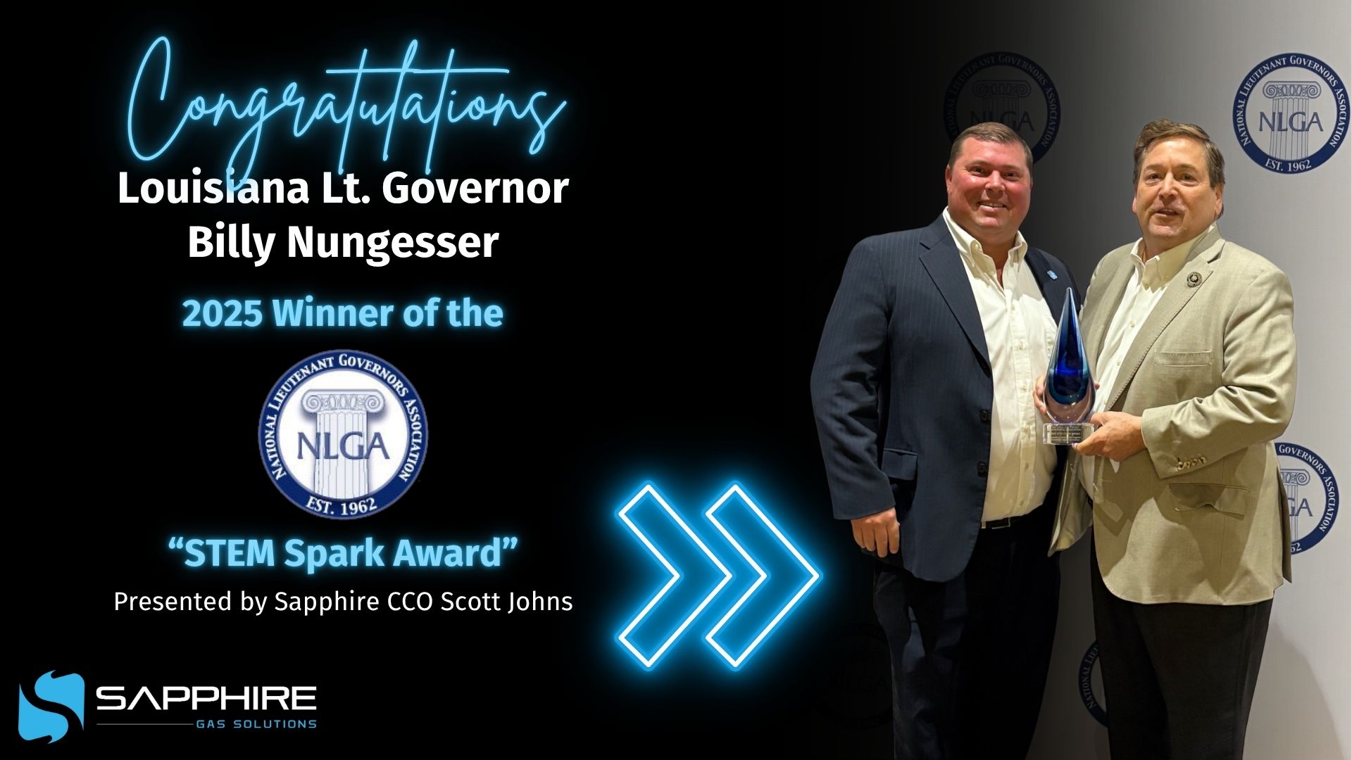 Sapphire Gas Solutions and NLGA Honor Louisiana Lt. Governor with 2025 STEM Spark Award Sapphire Gas Solutions and NLGA Honor Louisiana Lt. Governor with 2025 STEM Spark Award
